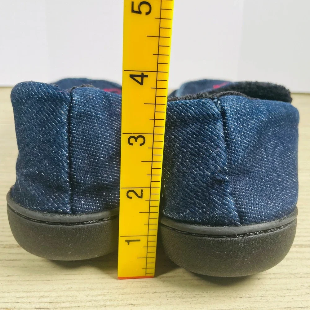 True Religion Denim Embroidered Logo Slip On Cozy Slippers Shoes‎ Mens M (9-10)